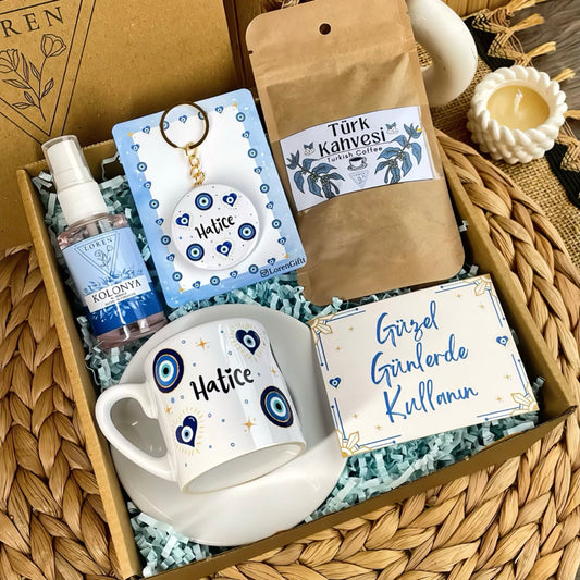 Nazar Zarafeti – Fincan, Kolonya & Türk Kahvesi Hediye Kutusu