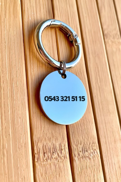 İsme Özel Çelik Kedi Köpek İsimlik Künyesi - Gümüş (Silver)