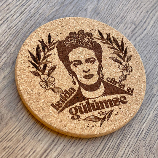 Frida Temalı Mantar Bardak Altlığı (1 Adet)