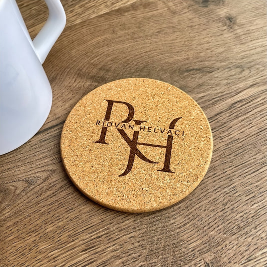 Kişiye Özel Baskılı Mantar Bardak Altlığı Baş Harf Temalı (1 Adet)