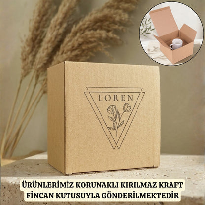 Kır Çiçekleri Temalı Kişiye Özel İsimli Türk Kahvesi Fincanı
